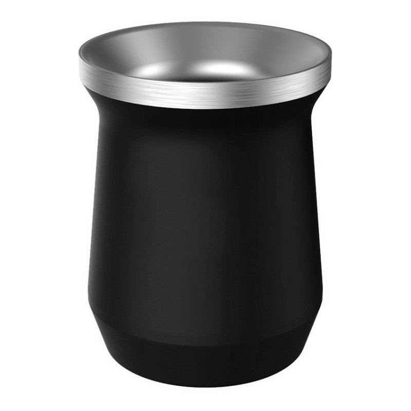Mate Selecta Uruguayo 230ml Acero Inoxidable - Negro, Liso