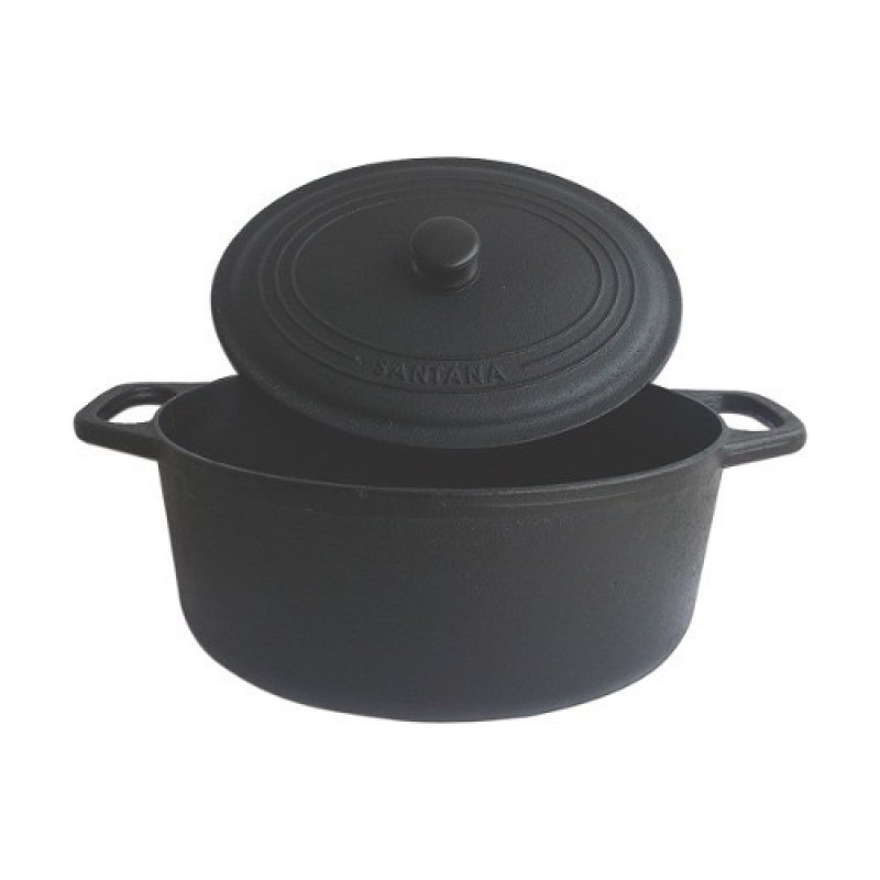 Olla Hierro Fundido Con Asas 27x11 Cm - Negro