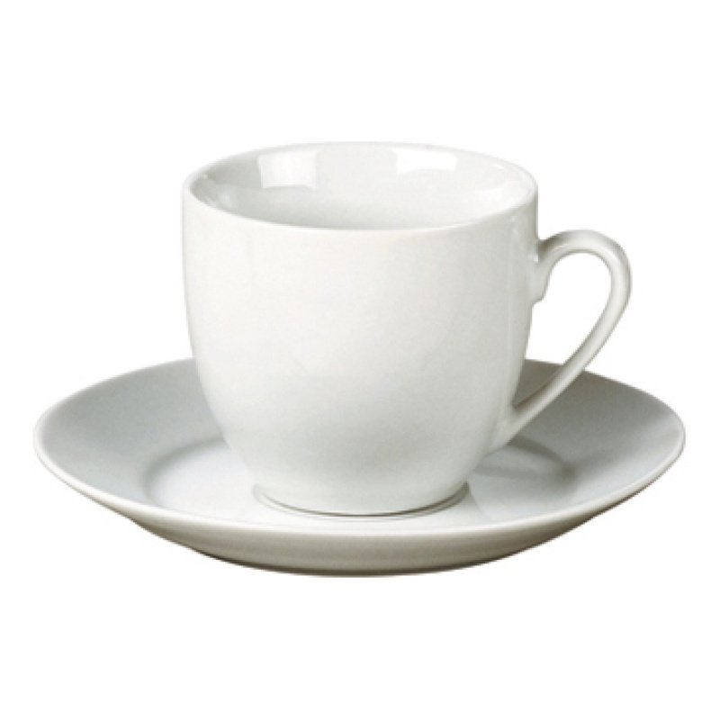 Taza De Cafe 90ml C/ Plato Porcelana Blanca Selecta