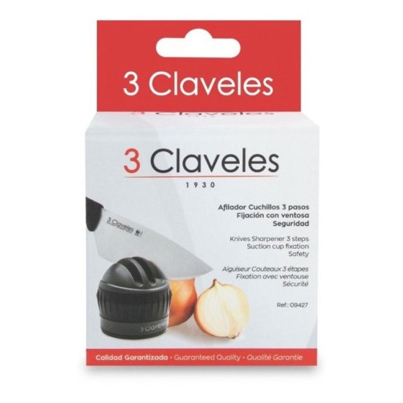 Afilador De Cuchillo Tres Claveles Fijación Co Ventosa #9427