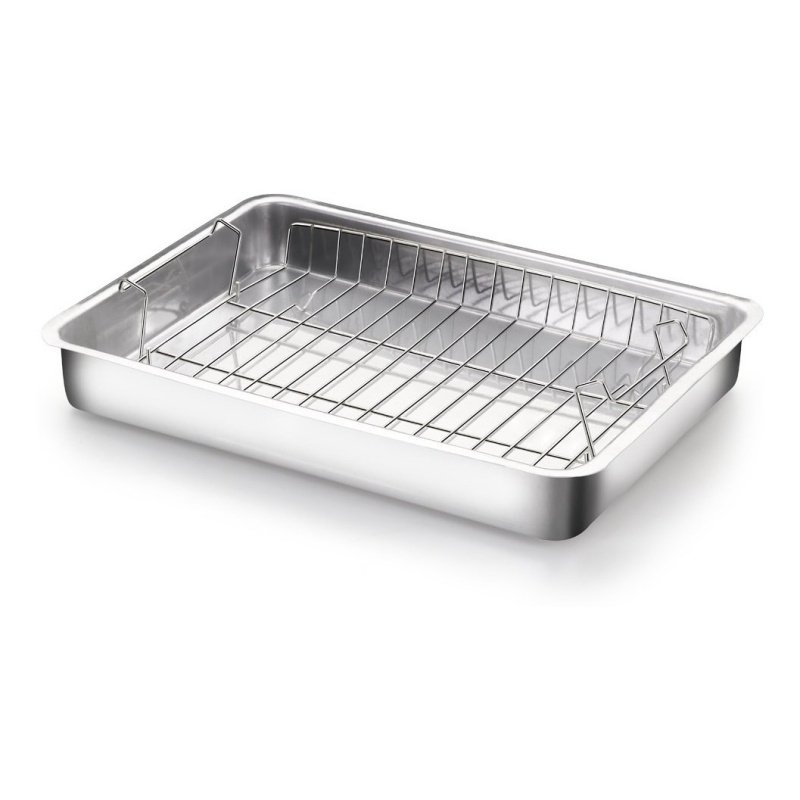 Asadera C/rejilla 38cm Aluminio - Gris