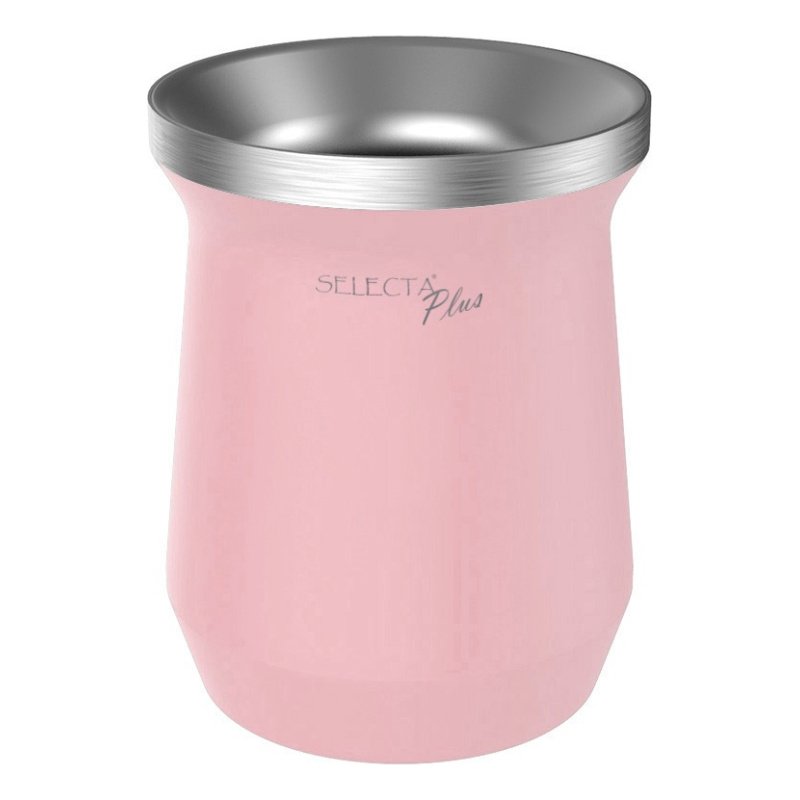 Mate Selecta Uruguayo 230ml Acero Inoxidable - Rosa, Liso