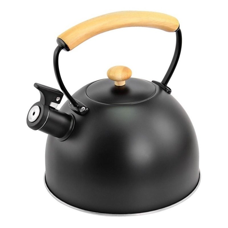 Caldera 2.5lt Silbadora Mango Madera Negro