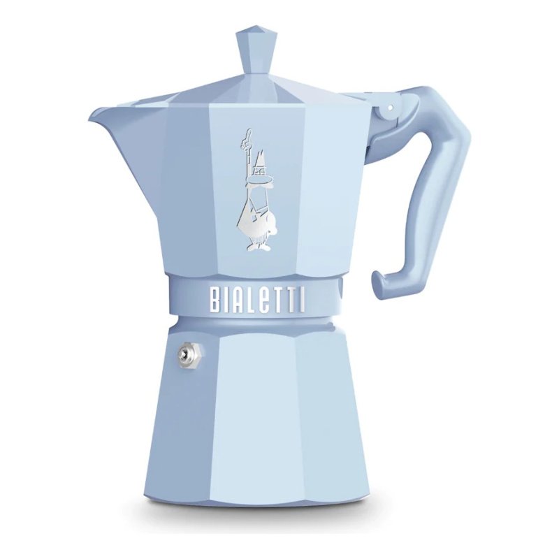 Cafetera Bialetti Exclusive Moka 6 Tazas - Celeste