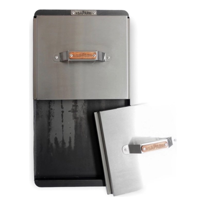 Plancha Chivitera Asaparri 2 Hornallas + 2 Tapas Acero Inox. - Acero