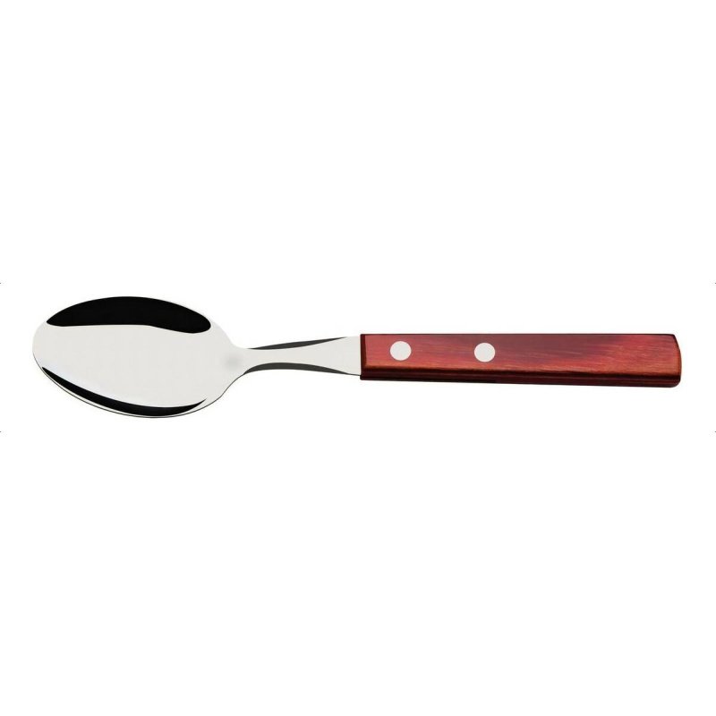Cuchara De Postre Tramontina Inox Polywood Roja