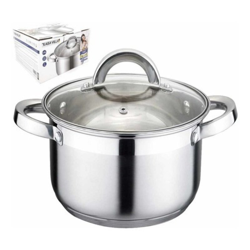 Cacerola Acero Inoxidable Triple Fondo 28 Cm Inducción 8 Lts