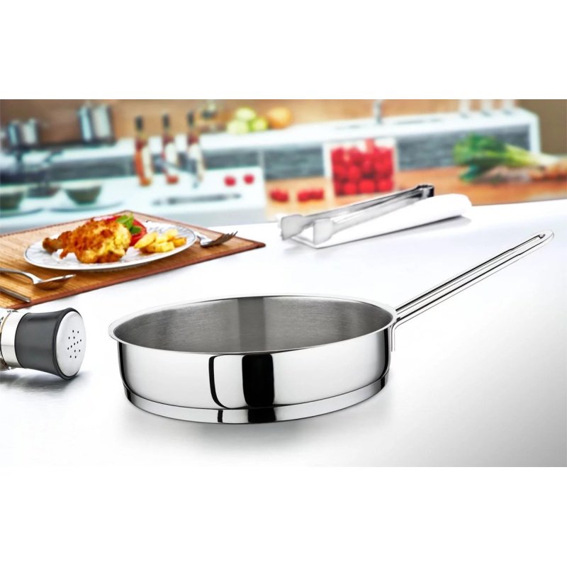 Sarten De Acero Inoxidable Triple Fondo 20x5 Cm Evimsaray