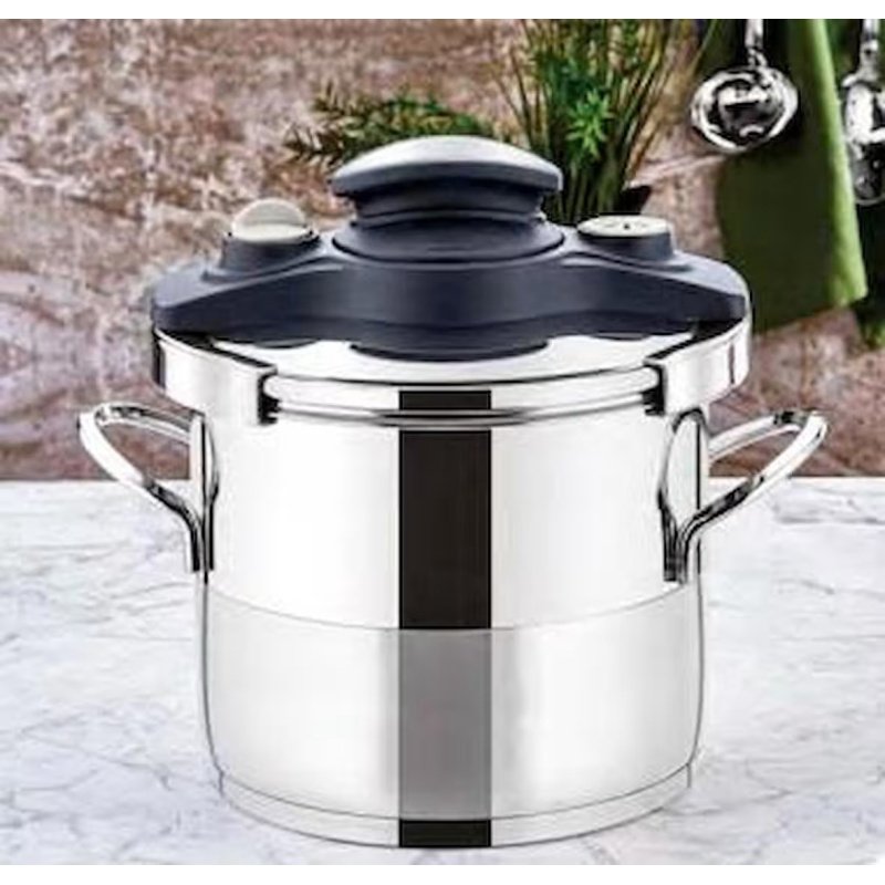Olla A Presion Acero Inoxidable Triple Fondo 8 Litros Apta Induccion Evimsaray