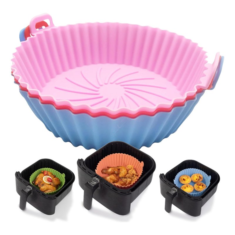 Cesto De Silicona Para Freidora De Aire 22 Cm Colores Color Agua