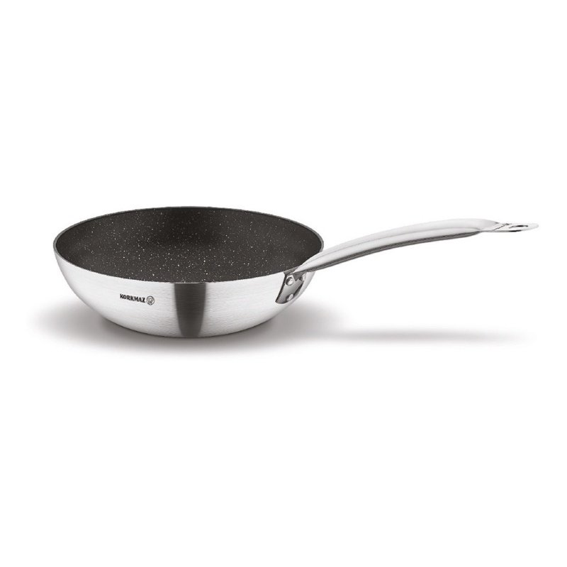 Wok Gastro Korkmaz. 28x8cm - Negro