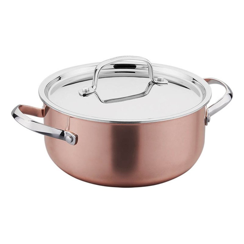Cacerola De Acero Inoxidable Revestida En Cobre 24cm 5.1 Litros Korkmaz Divani