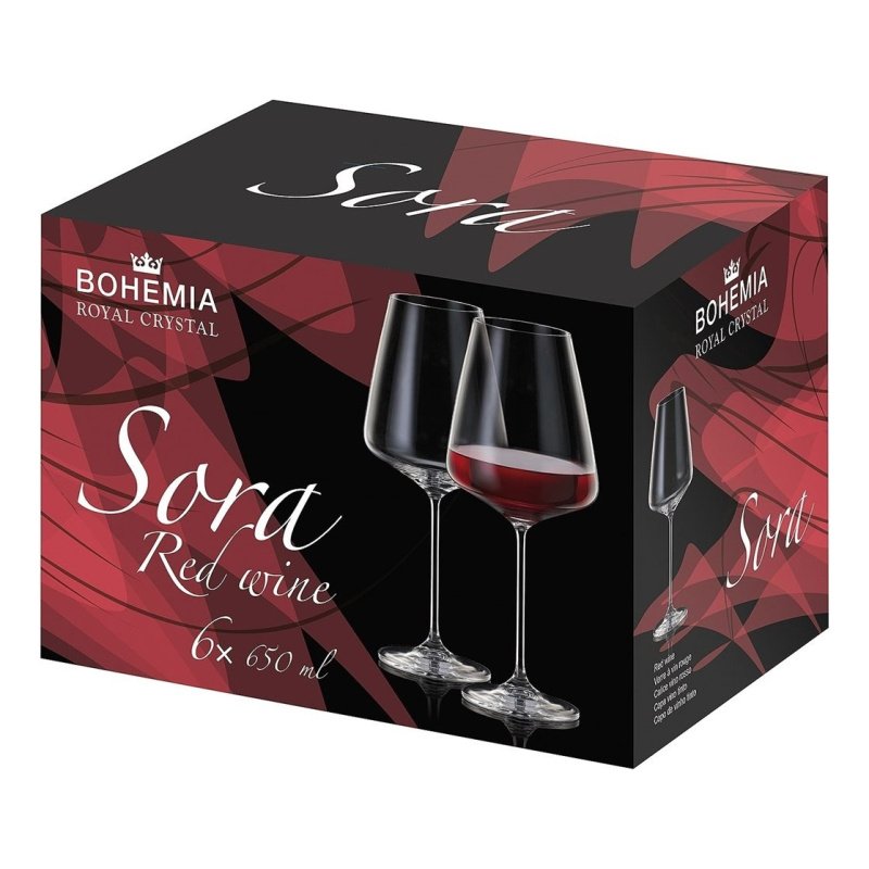 Copa Vino Set X6 650ml Sora Bohemia Color Transparente