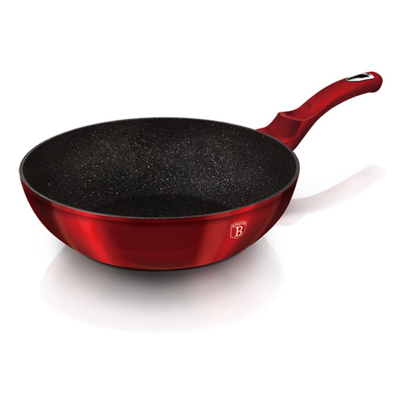 Wok De 3 Capas De Mármol 28cm Burgundy Berlinger Haus Rojo