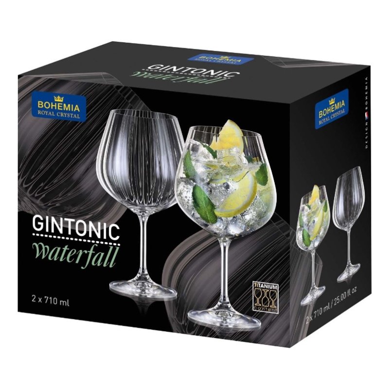 Copas Bohemia Gin Tonic Waterfall 710 Ml. X 2 Unid. Color Cristal