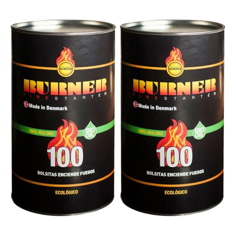 Iniciador De Fuego 200 Unidades (2latas) Burner Ecologico