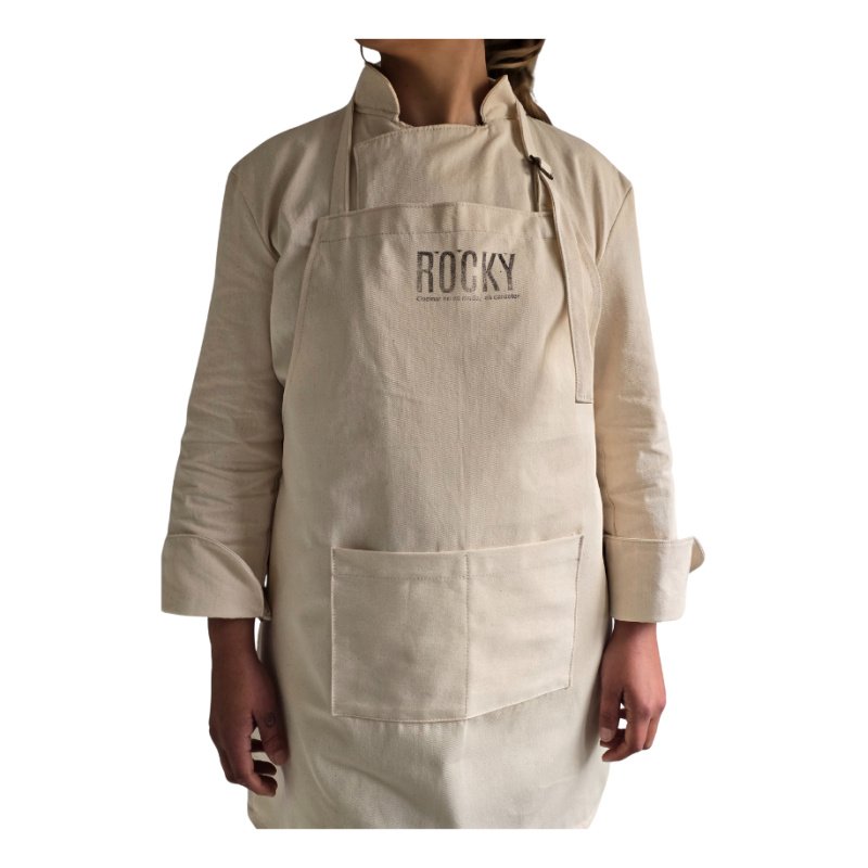 Delantal Rocky En Tela Cruda Rustica Oficio
