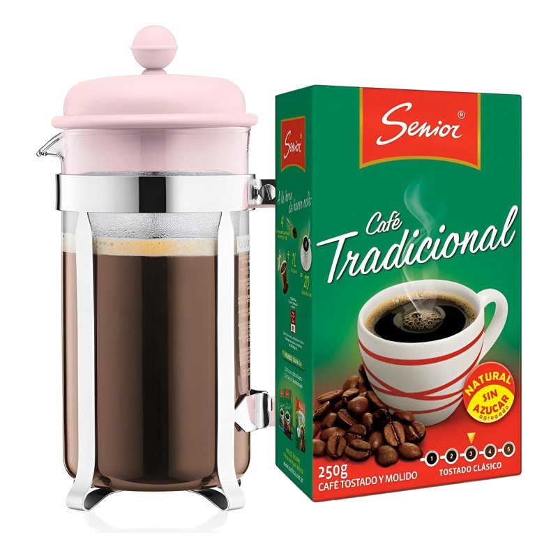 Cafetera De Prensa Bodum 350ml Rosa De Regalo 250grs De Cafe