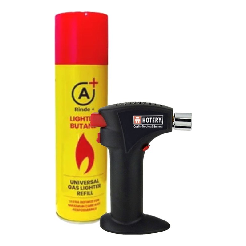Flameador Mini Negro Hotery + Recarga De Gas