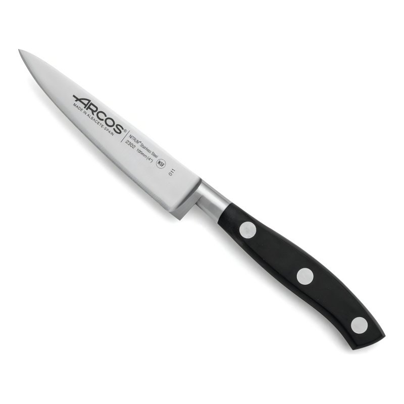 Cuchillo Oficio Arcos Serie Riviera 10cm Color Negro