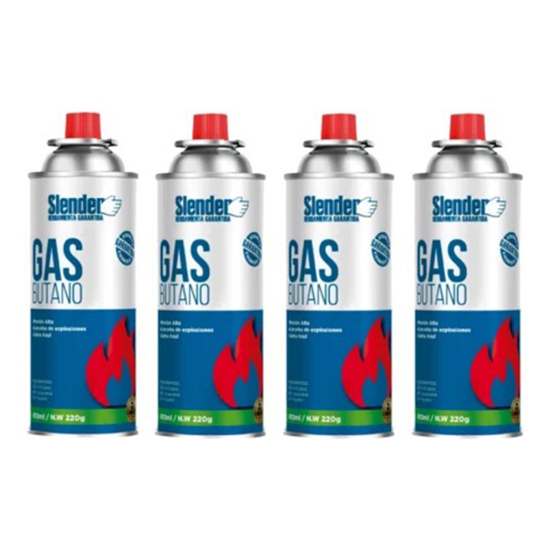 Lata De Gas Butano X4 P/soplete 450ml Slender