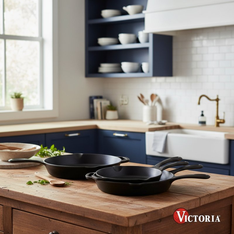 Juego 3 Sartenes 20, 25 Y 30 Cm Hierro Fundido Victoria
