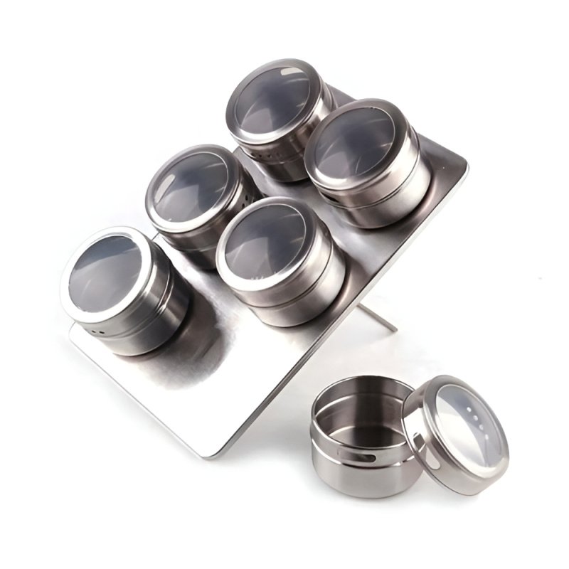 Especiero Con Imán X6 Color Plateado