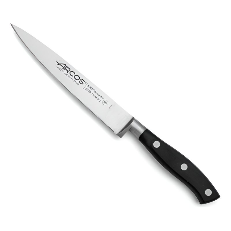 Cuchillo Lenguado Arcos Serie Riviera 17cm Color Negro