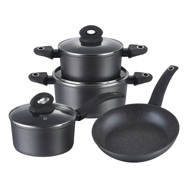 Batería De Cocina Antiadherente De 7 Piezas Selecta Granito