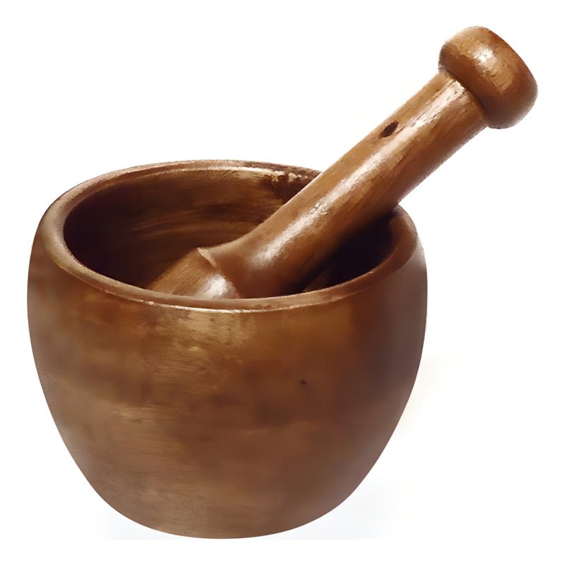 Mortero Machacador Madera 13x9cm Color Marrón Claro Selecta Cerâmica