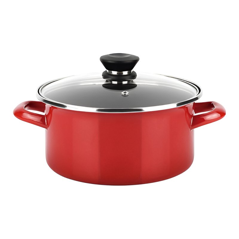 Olla C/tapa Fagor 3lts Ac.esmaltado Tflon D20cm Inducción Color Rojo