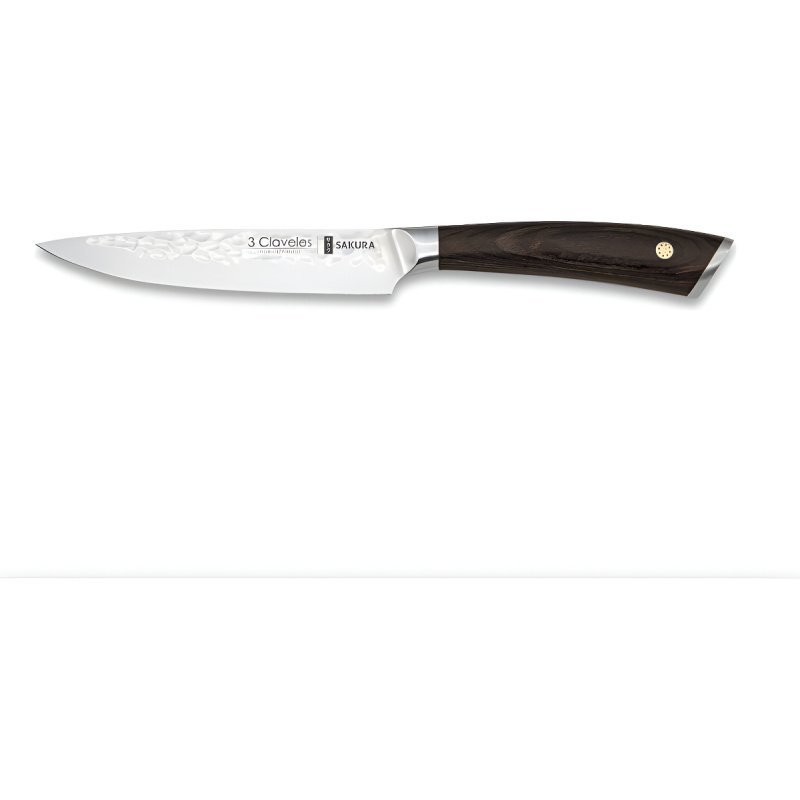 Cuchillo Cocina Sakura 3 Claveles 12,5cm Marrón