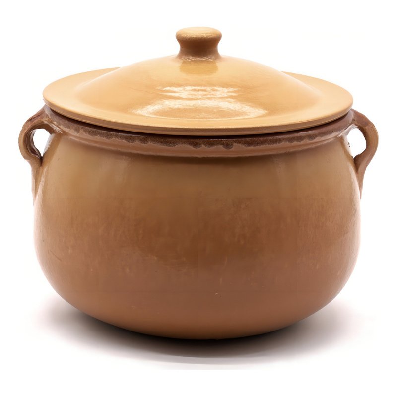 Olla Bombé Con Tapa Cerámica Vitrificada Corzana 3 Litros