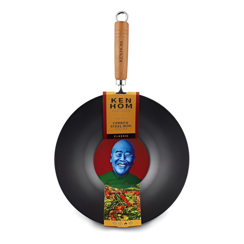 Wok De Acero Al Carbono Ken Hom 31 Cm Color Negro