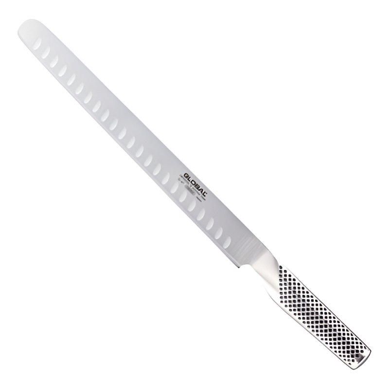 Cuchillo Global G-87 Jamonero/salmonero, Alveolado, 27 Cm Color Acero Inoxidable