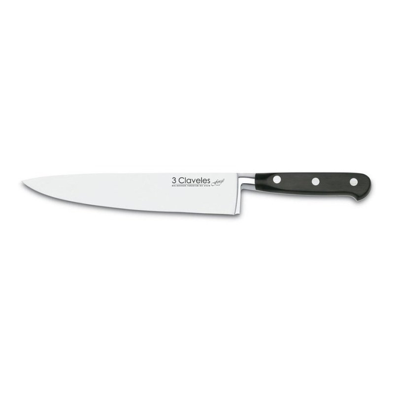 Cuchillo 3 Claveles Cocinero 25 Cm Forge Acero Inoxidable Color Negro