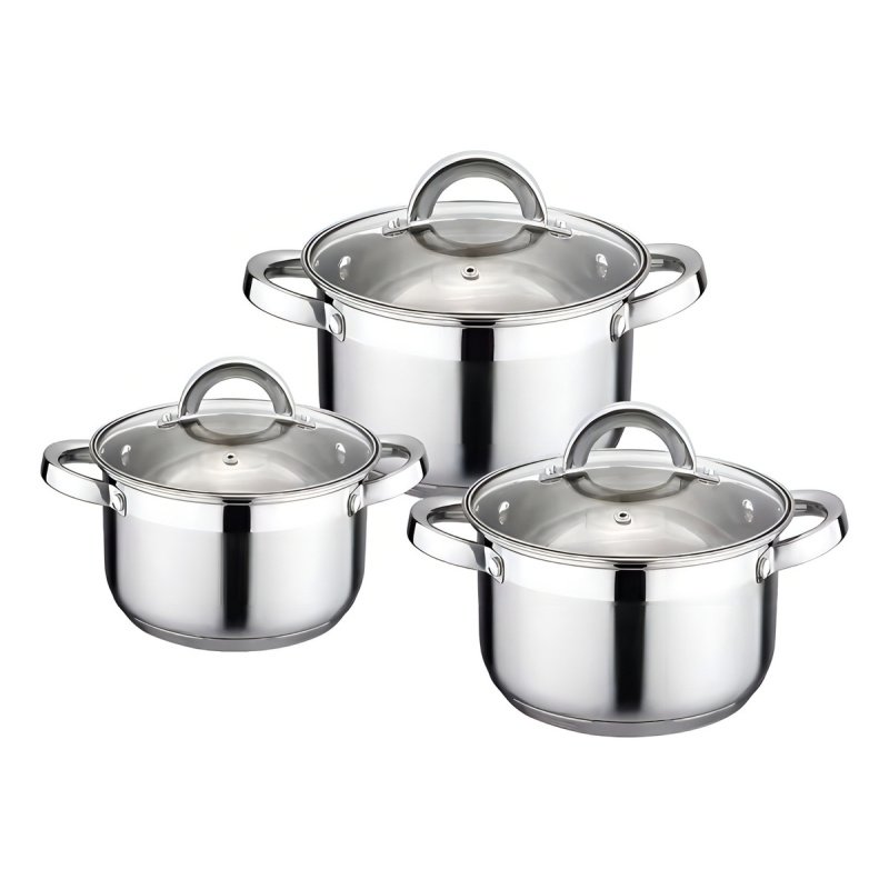 Set De 3 Ollas Acero Inoxidable Kaisa Villa Induccion