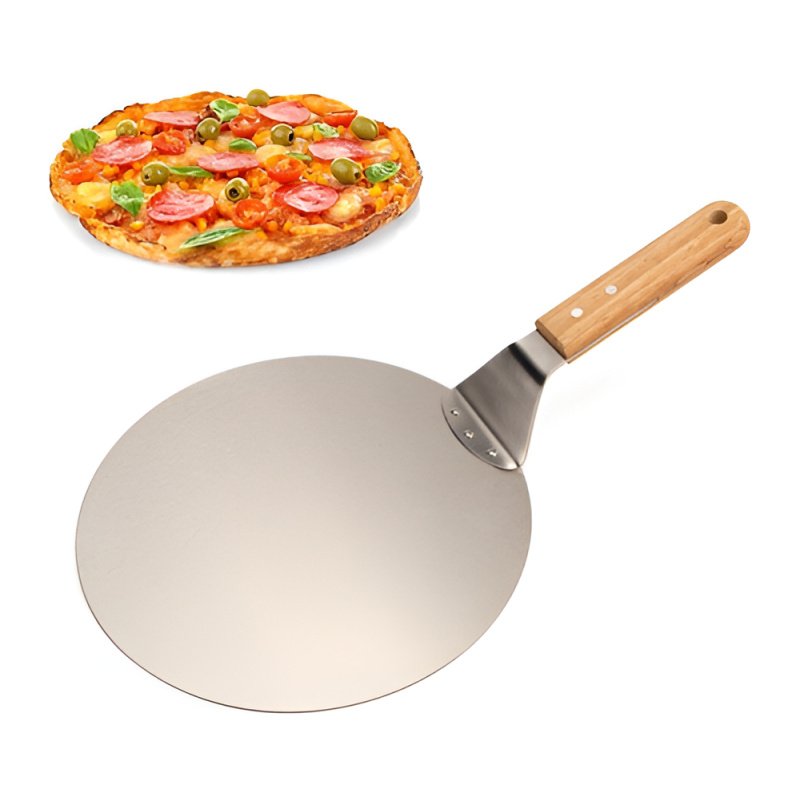 Pala Para Pizza D30cm/l50cm Acero Mango Madera Gris