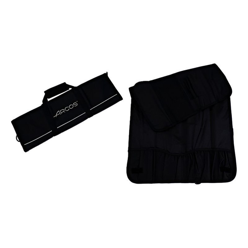 Estuche-funda Enrollar Para Cuchillos 8 Piezas Arcos Color Negro