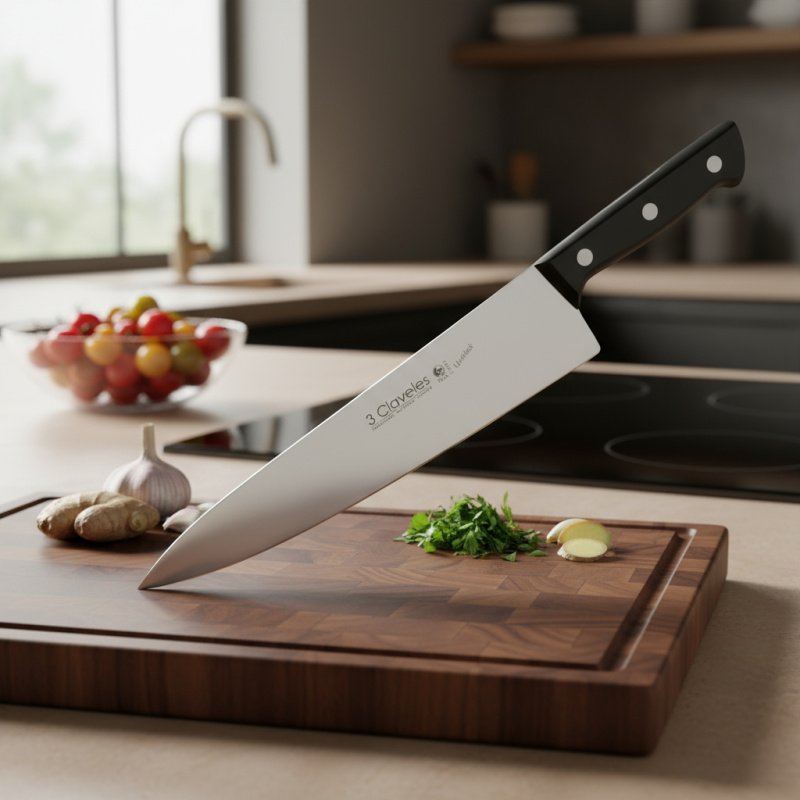 Cuchillo Cocinero 3 Claveles Uniblock 25 Cm