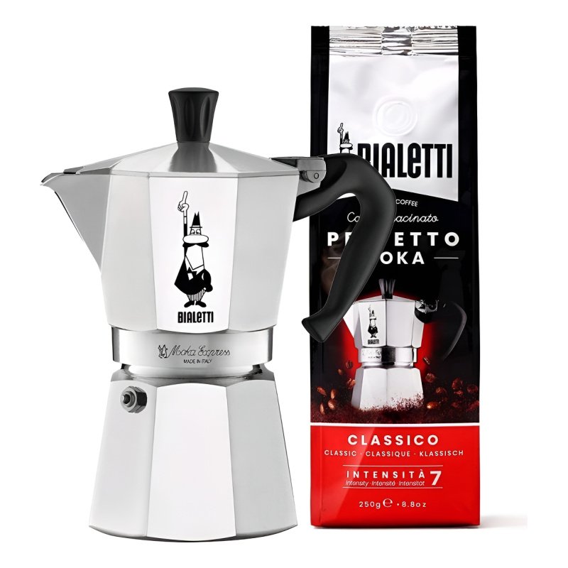 Cafetera Bialetti Moka 6 Tazas Mas 250grs Cafe Perfetto