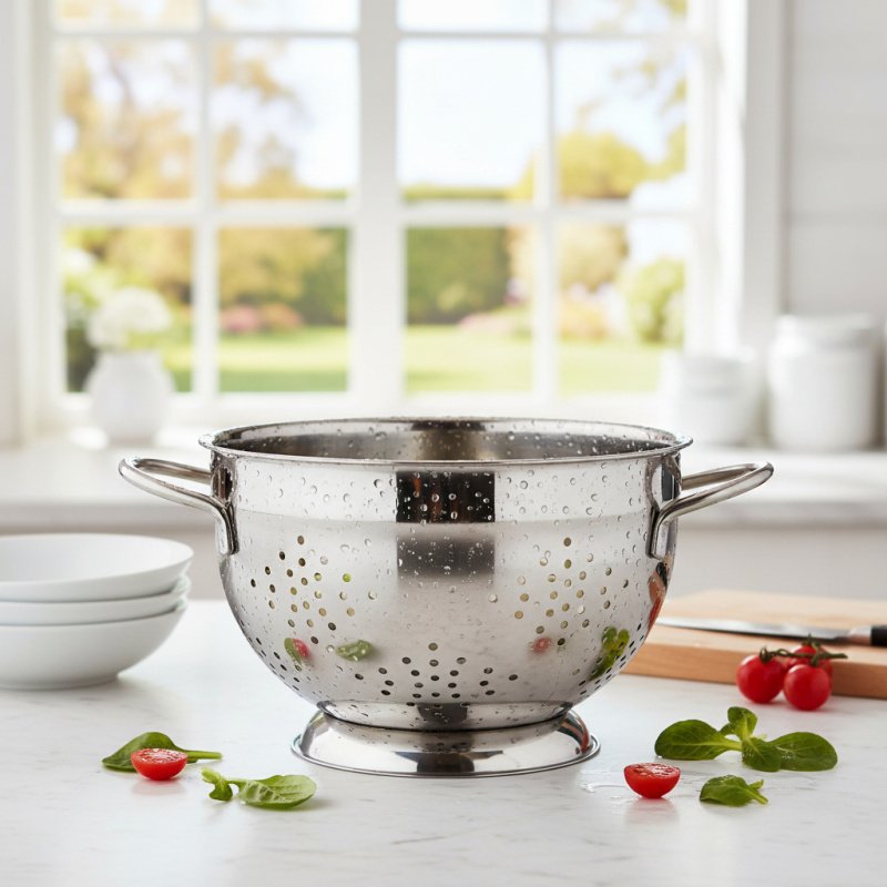 Colador De Pasta 26 Cm Acero Mate