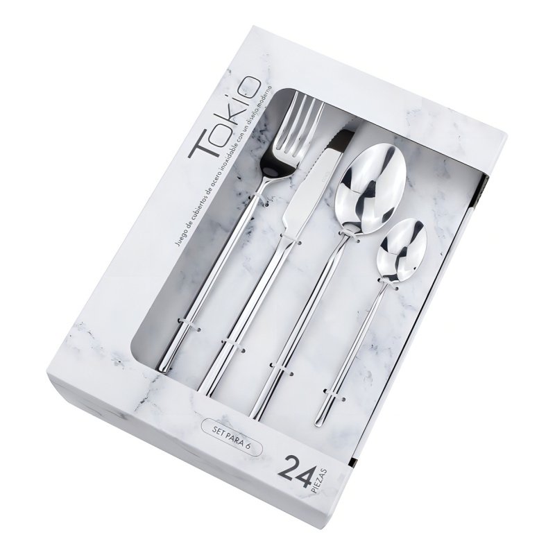 Juego De Cubiertos Tokio 24 Piezas Acero Inoxidable 18/10