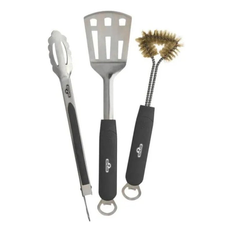 Set De3 Piezas Parrilla Napoleon(cepillo , Espatula Y Pinza)