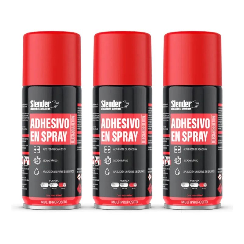 Set De 3 Pegamentos Contacto Aerosol 400ml