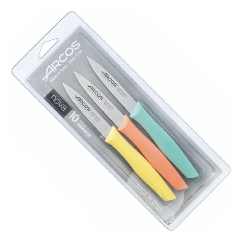 Set De 3 Cuchillos Mondadores Cocina Arcos Premium Colores Color Pastel