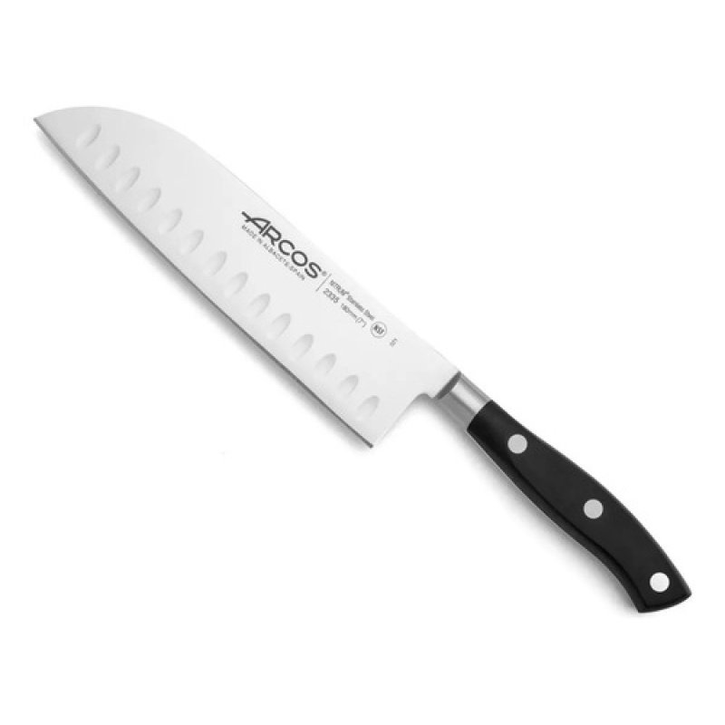 Cuchillo Santoku Arcos Riviera 18cm Hoja Ancha Acero Inox
