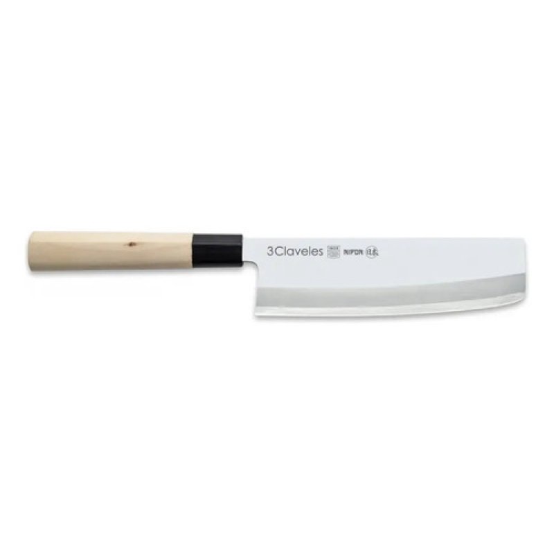 Cuchillo 18cm Nipon Usuba 3 Claveles 1938 Blanco