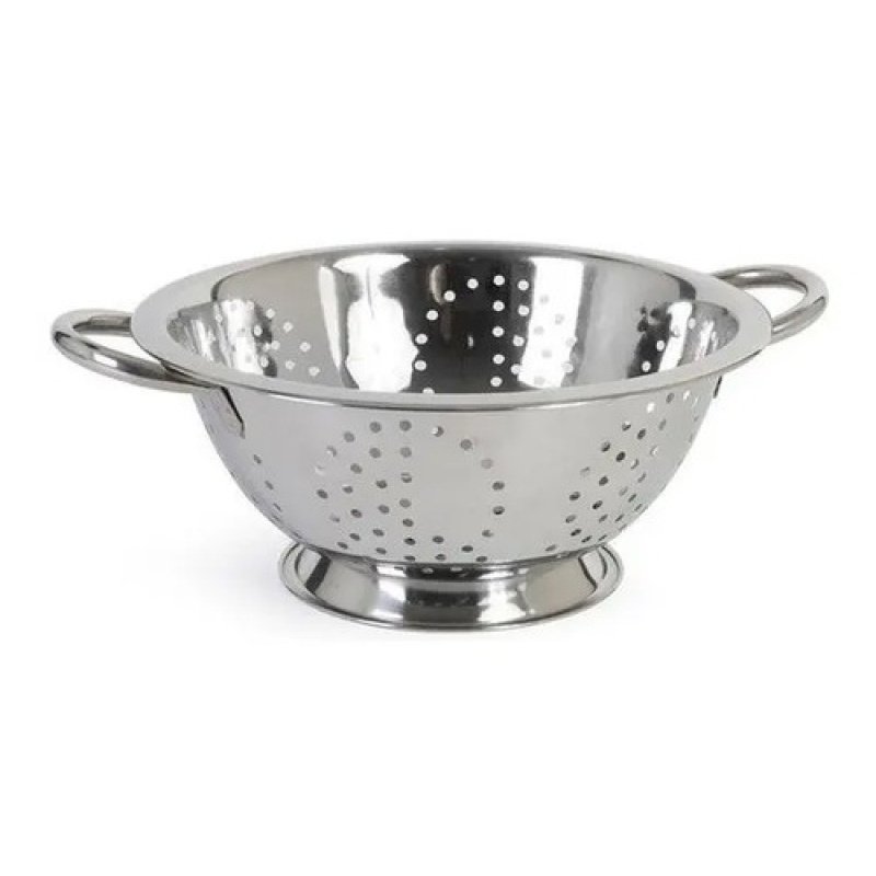 Colador De Pasta 34 Cm Acero Inoxidable Corrina Plateado