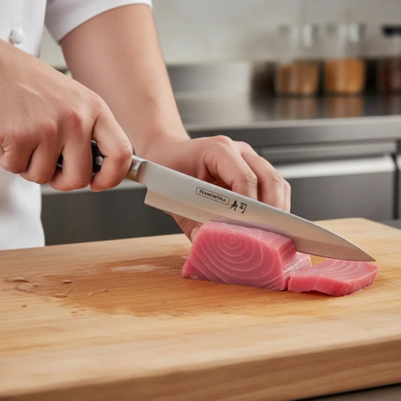 Cuchillo Tramontina Yanagiba Sushi Gold 9 De Acero Inox